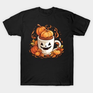 Halloween Pumpkin Coffee Drink Cup T-Shirt